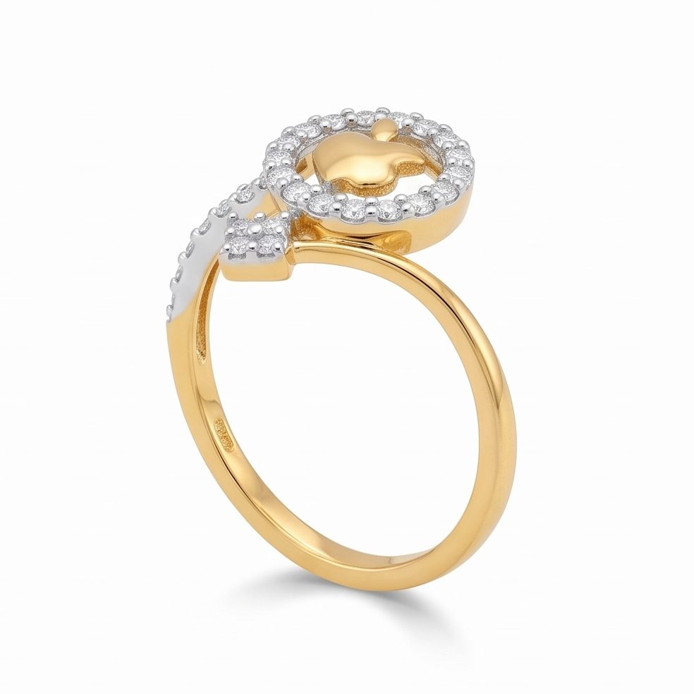 18KT Yellow Gold 0.3 Carat Round Diamond Ring | Titali Design LR-21191
