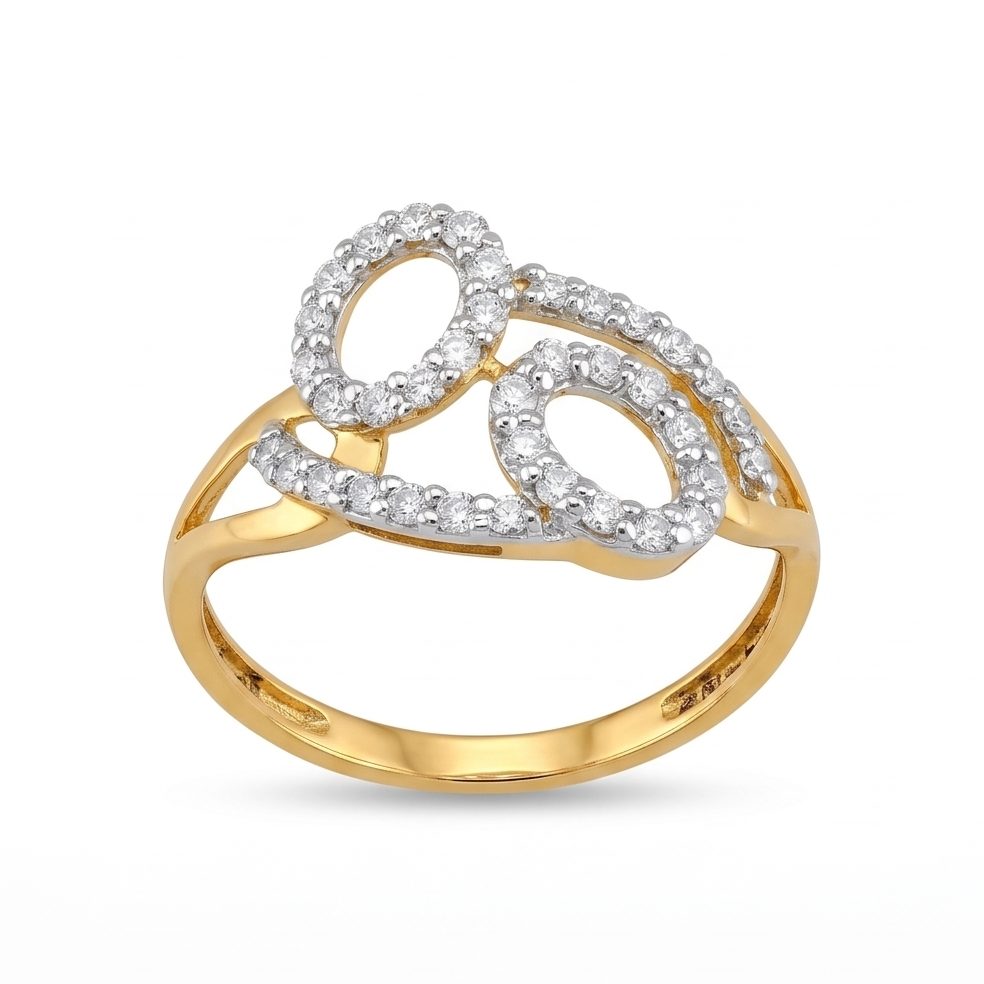 18KT Yellow Gold 0.38 Carat Round Diamond Ring | Titali Design LR-21199