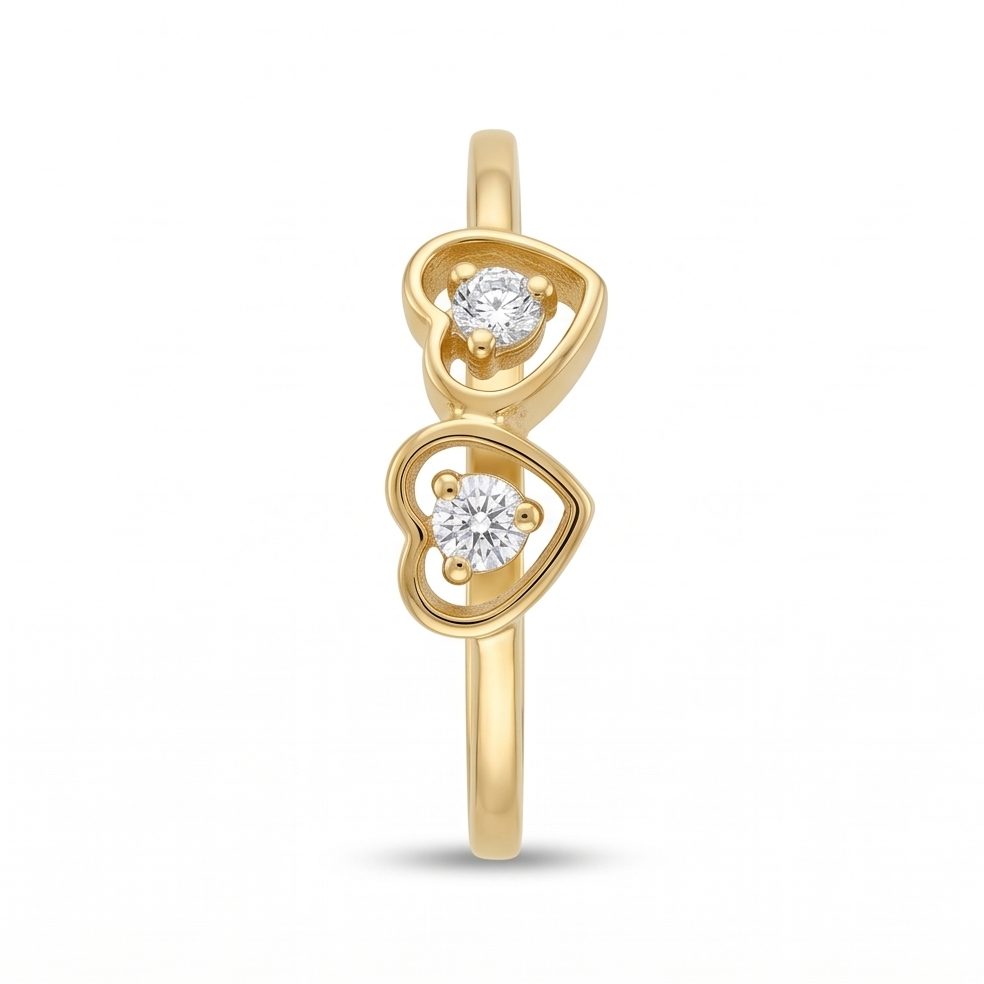 18KT Yellow Gold 0.05 Carat Round Diamond Ring | Titali Design LR-20692/A