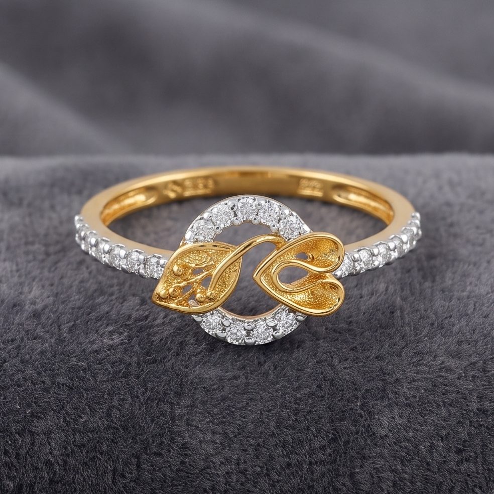 18KT Yellow Gold 0.24 Carat Round Diamond Ring | Titali Design LR-21183