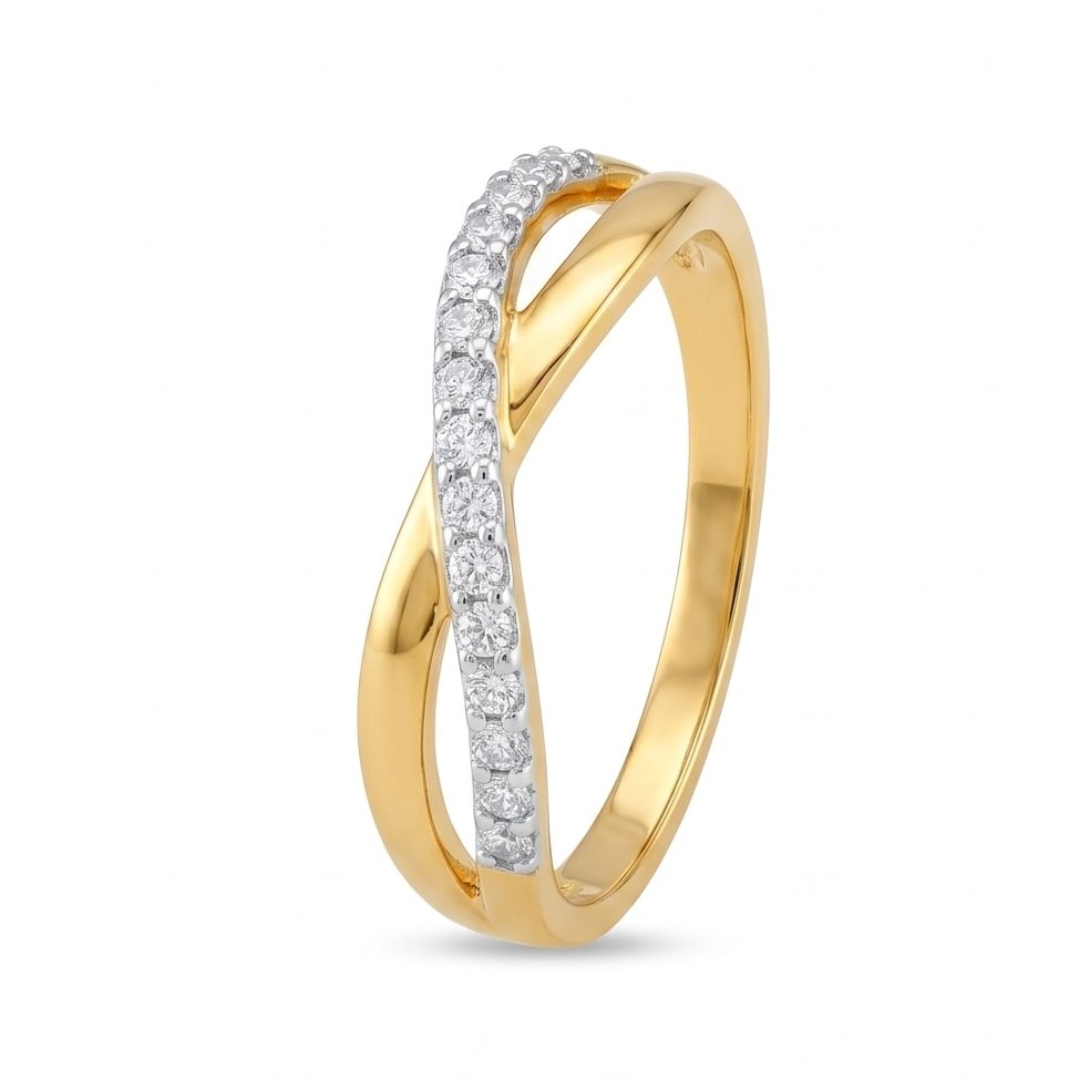 18KT Yellow Gold 0.21 Carat Round Diamond Ring | Titali Design LR-21523