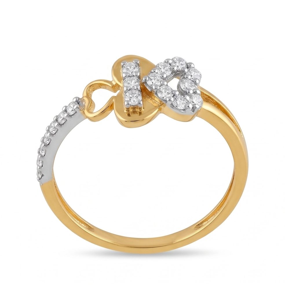 18KT Yellow Gold 0.18 Carat Round Diamond Ring | Titali Design LR-21202