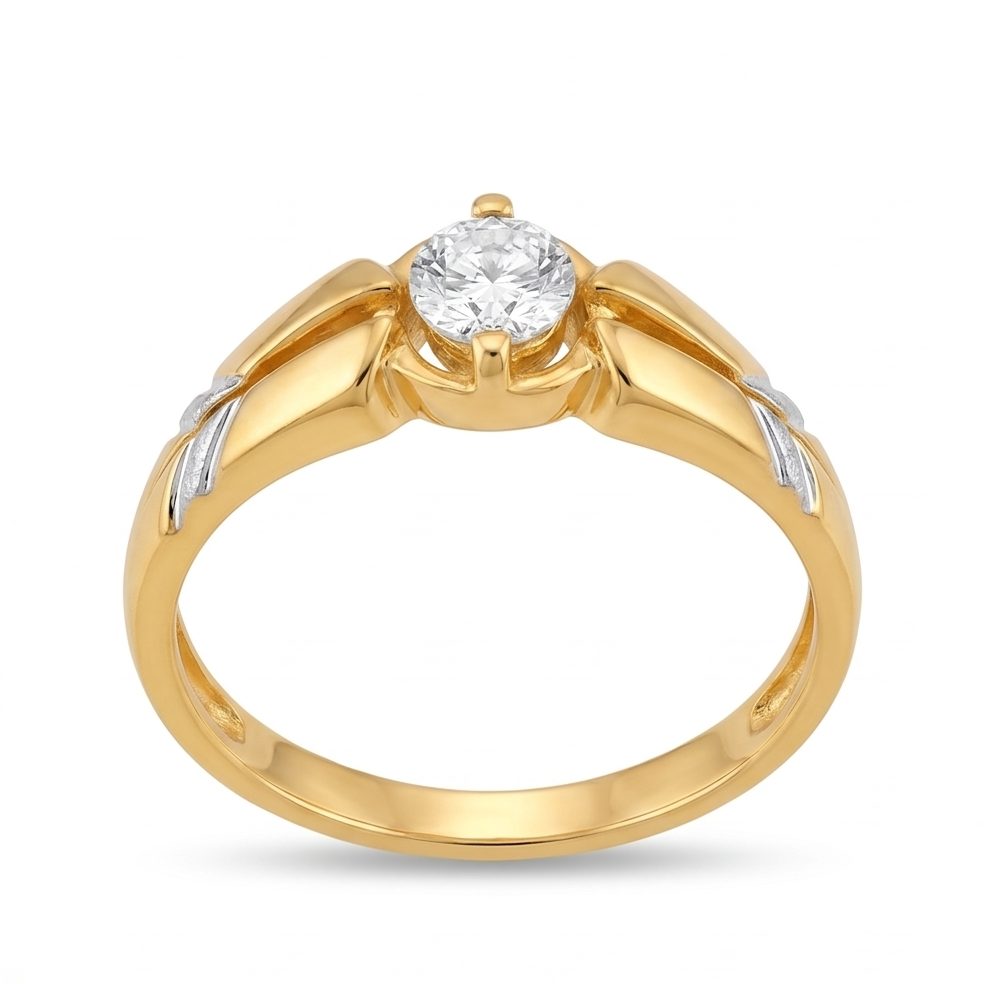 18KT Yellow Gold 0.15 Carat Round Diamond Ring | Titali Design LR-21119