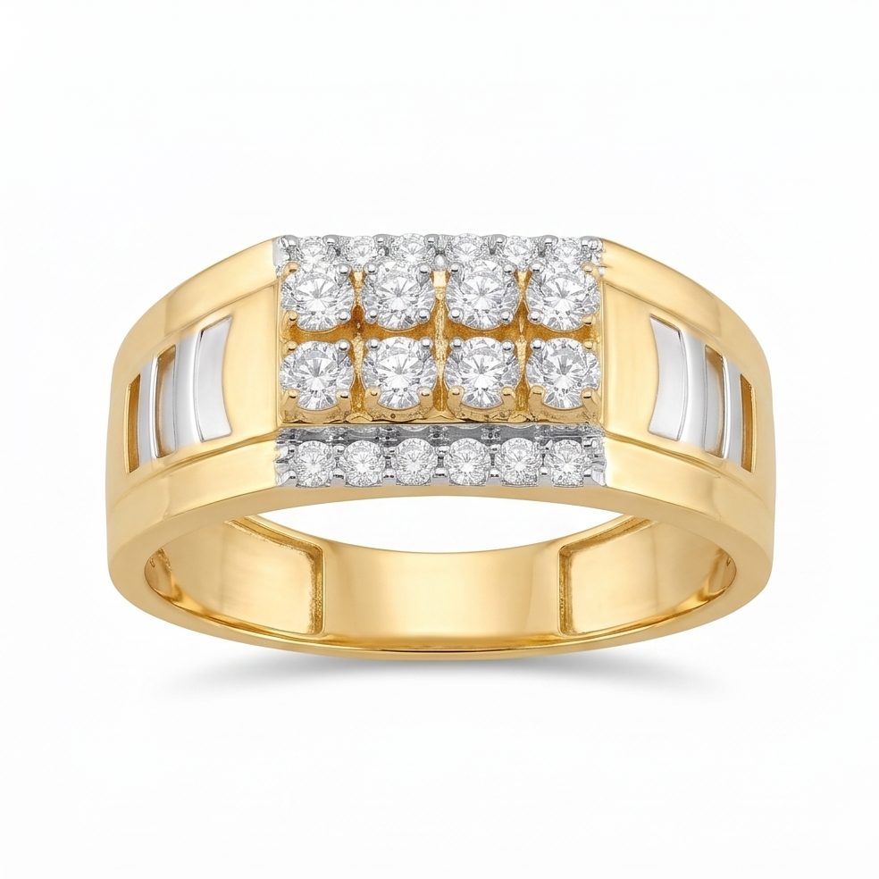 18KT Yellow Gold 0.58 Carat Round Diamond Ring | Titali Design GR-22063