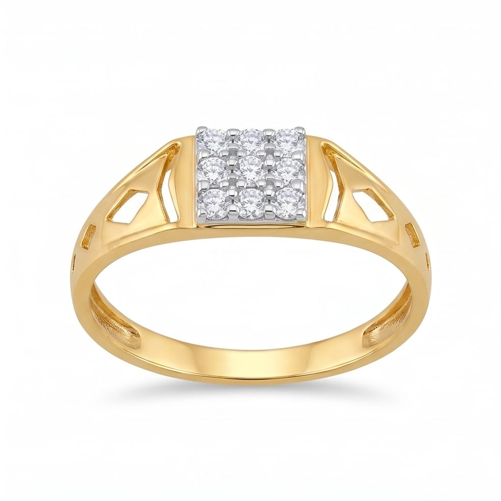 18KT Yellow Gold 0.28 Carat Round Diamond Ring | Titali Design GR-21982