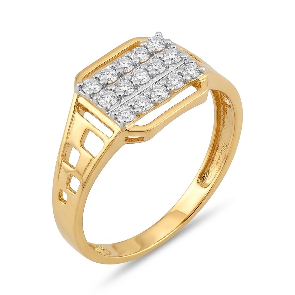 18KT Yellow Gold 0.35 Carat Round Diamond Ring | Titali Design GR-21986