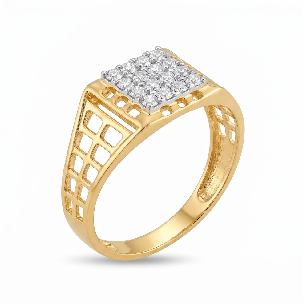 18KT Yellow Gold 0.36 Carat Round Diamond Ring | Titali Design GR-21993
