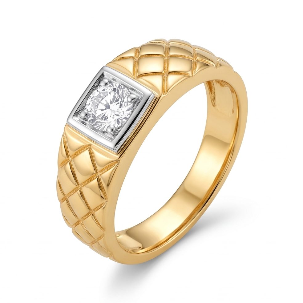 18KT Yellow Gold 0.39 Carat Round Diamond Ring | Titali Design GR-21023