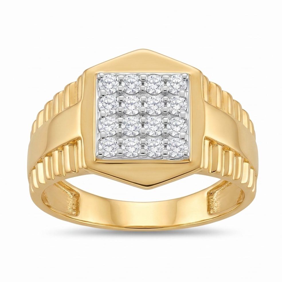 18KT Yellow Gold 0.36 Carat Round Diamond Ring | Titali Design GR-21988