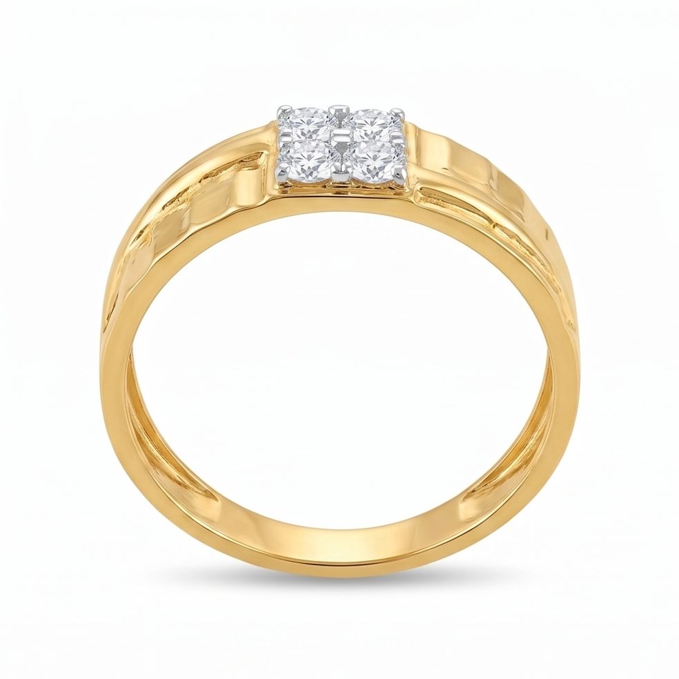 18KT Yellow Gold 0.35 Carat Round Diamond Ring | Titali Design GR-21985