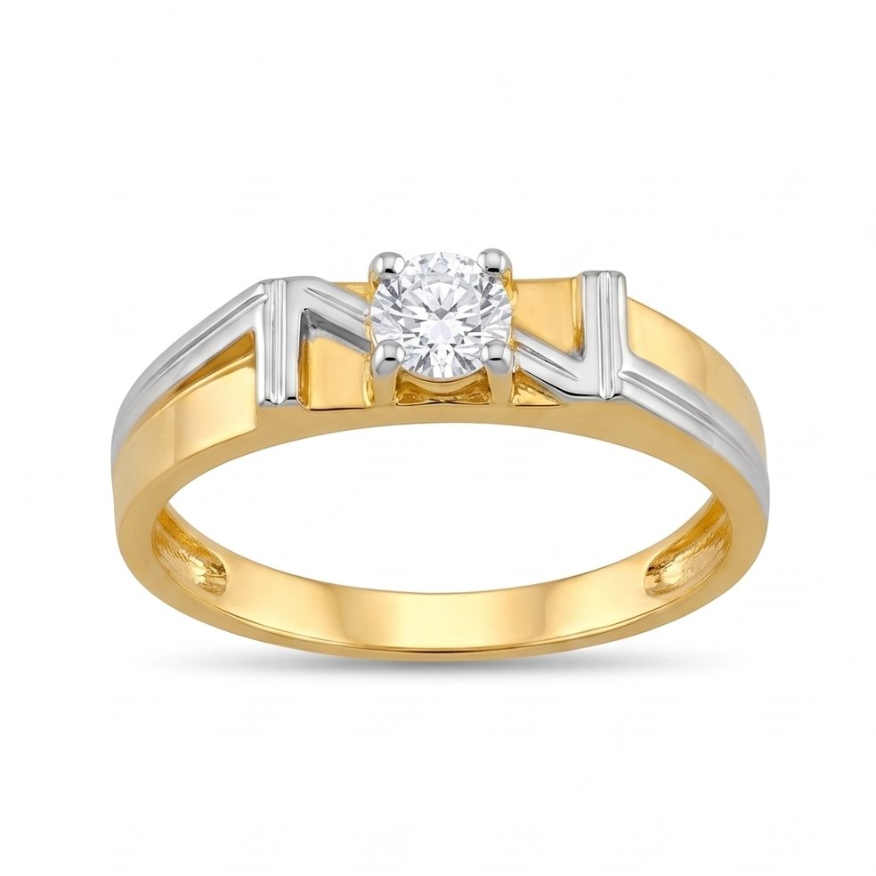 18KT Yellow Gold 0.25 Carat Round Diamond Ring | Titali Design GR-21108