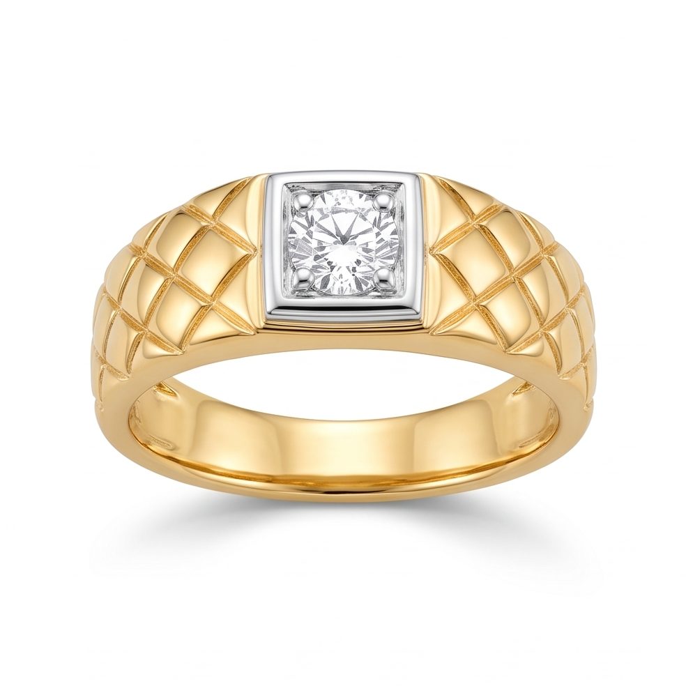 18KT Yellow Gold 0.35 Carat Round Diamond Ring | Titali Design GR-21023