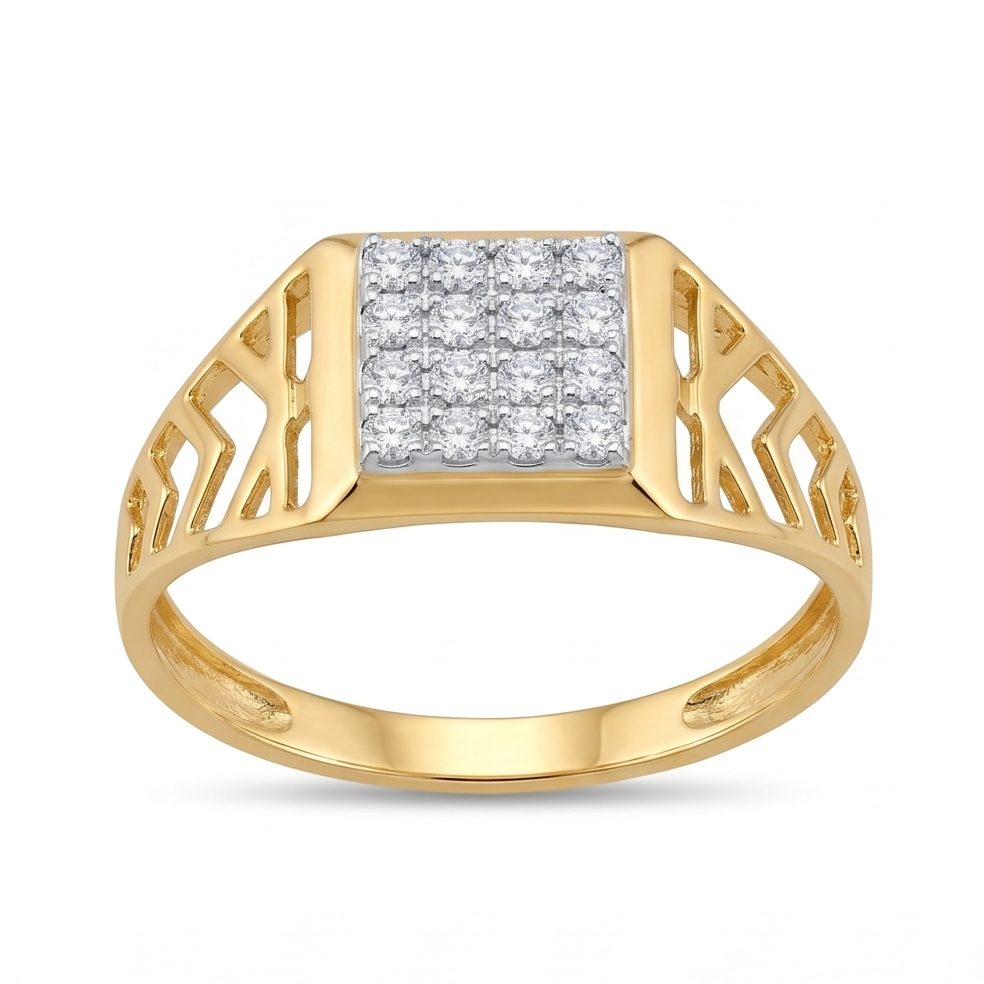 18KT Yellow Gold 0.36 Carat Round Diamond Ring | Titali Design GR-21983