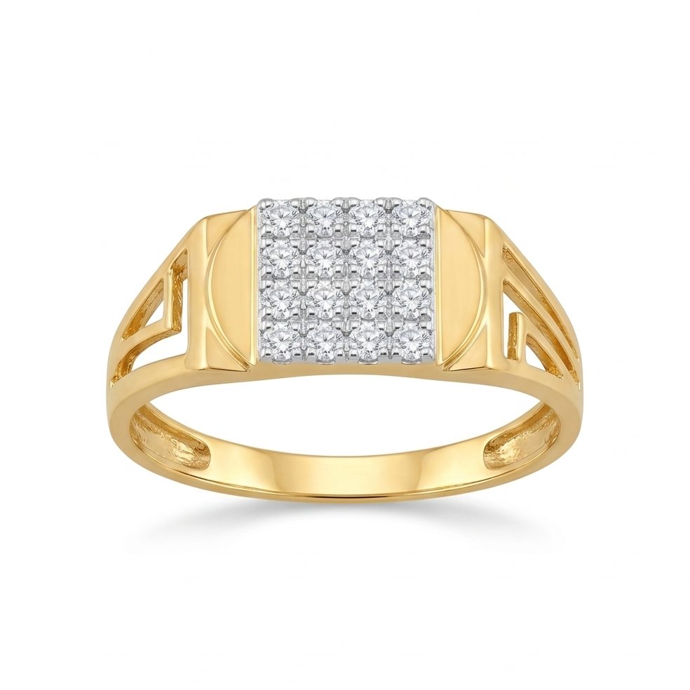 18KT Yellow Gold 0.35 Carat Round Diamond Ring | Titali Design GR-22001