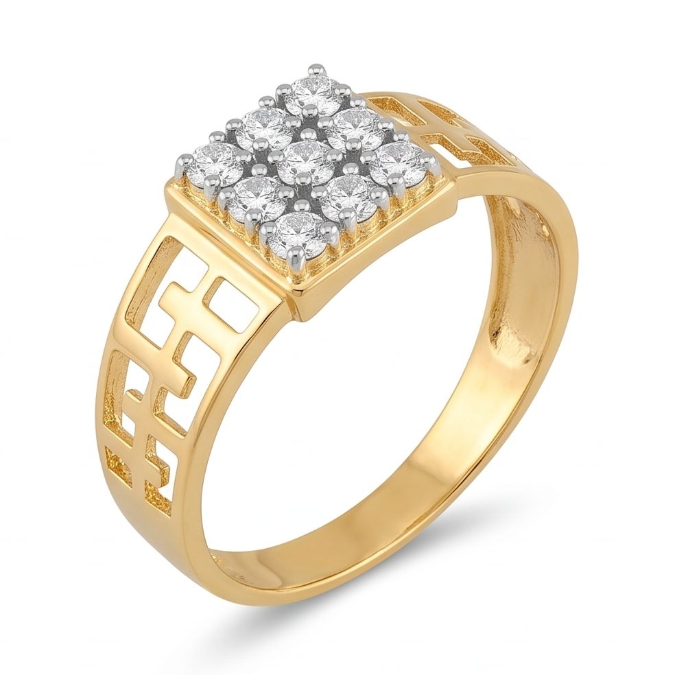 18KT Yellow Gold 0.37 Carat Round Diamond Ring | Titali Design GR-21322