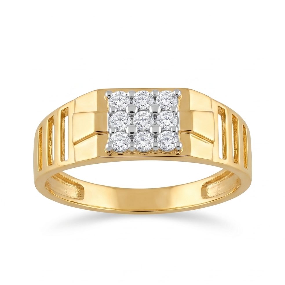 18KT Yellow Gold 0.26 Carat Round Diamond Ring | Titali Design GR-22070