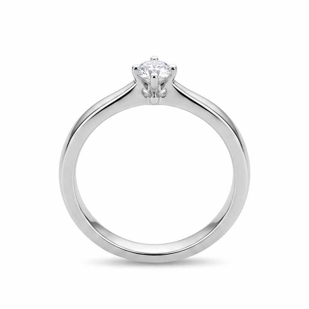 18KT Platinum 0.15 Carat Round Diamond Ring | Titali Design LR-109/SC