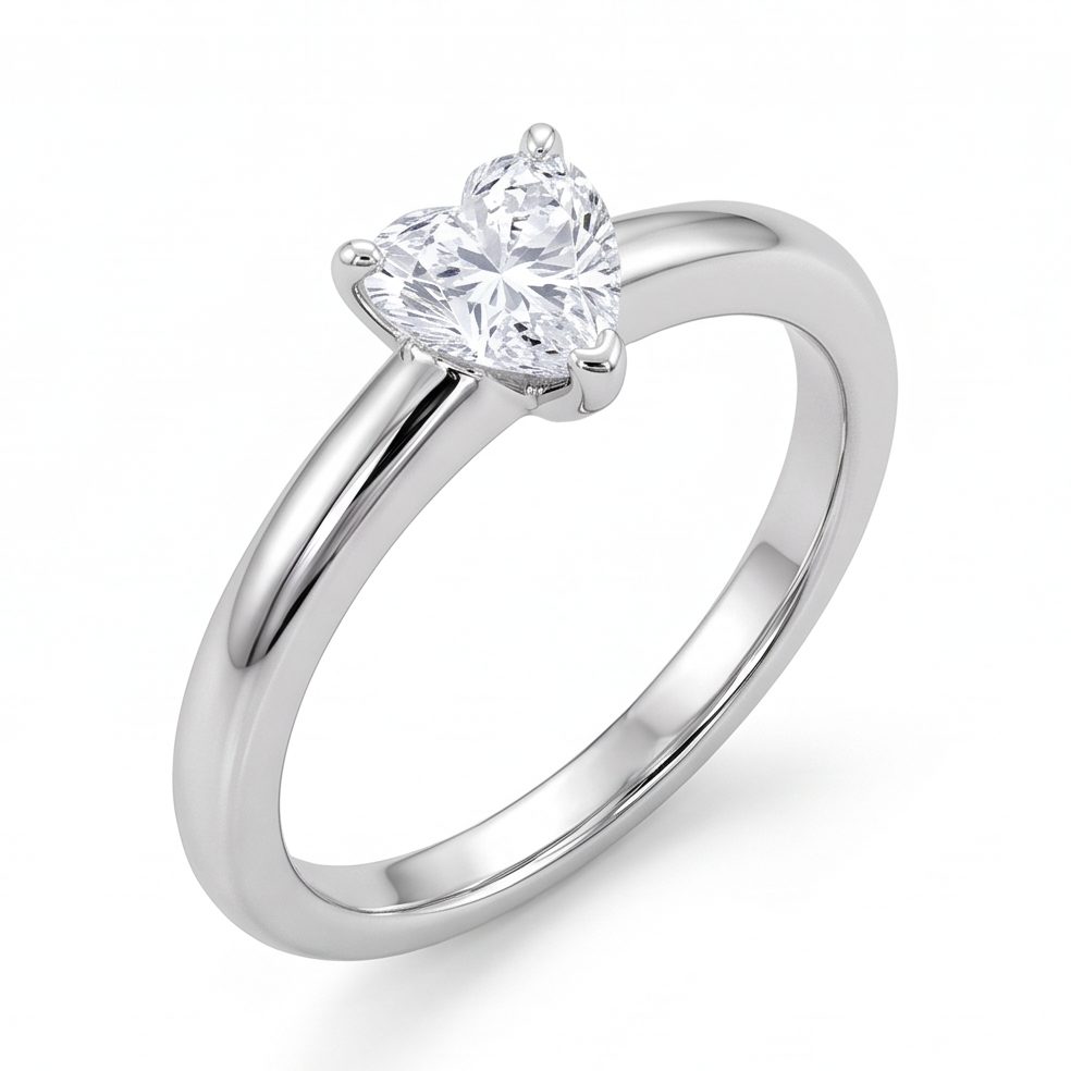 Platinum (PT950) 0.4 Carat Heart Diamond Ring | Titali Design LR-H-103/SC