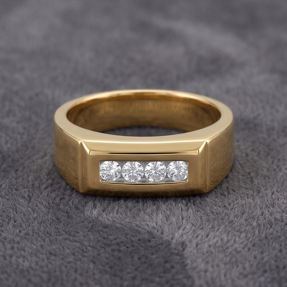 18KT Yellow Gold 0.3 Carat Round Diamond Ring | Titali Design GR0286