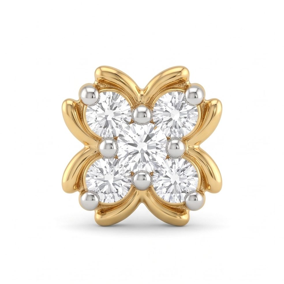 18KT Yellow Gold Nose Pin | Titali Design NPP-21254