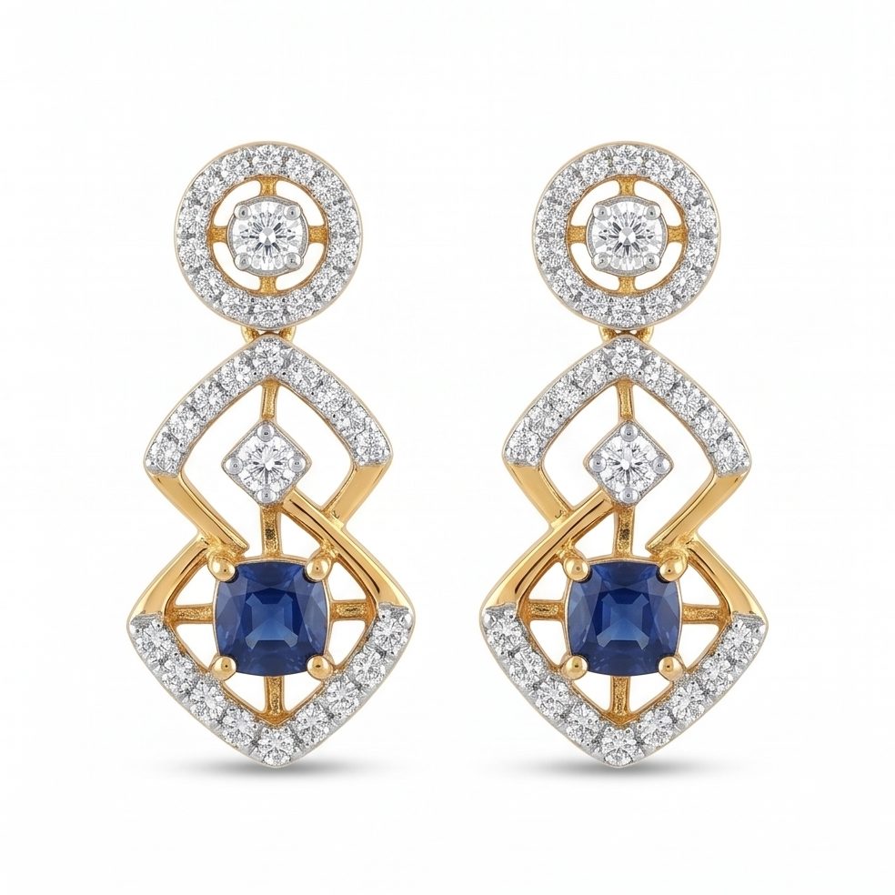 18KT Yellow Gold 0.36 Carat Round Diamond Necklace | Titali Design ANS04376EB